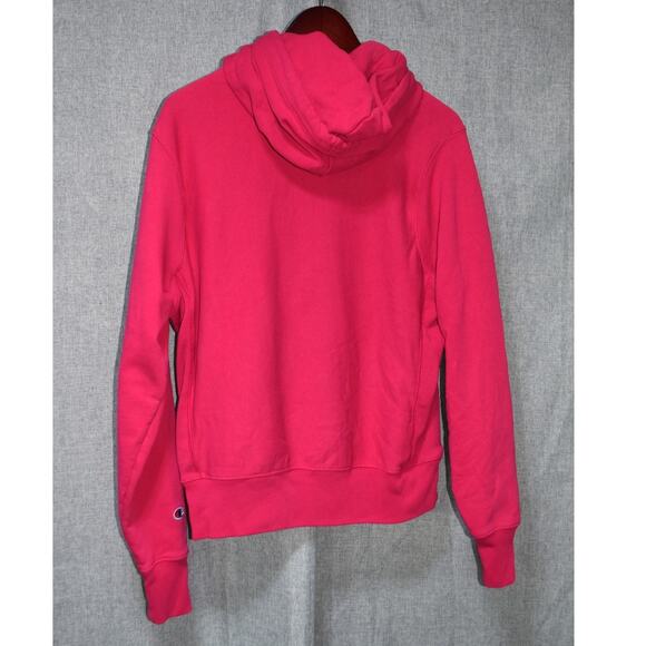 Champion Reverse Weave Hoodie Pink Pullover Sweatshirt Size Medium - Picture 3 of 3